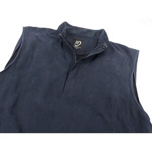 Zero Restriction Vest Mens XL Dark Blue Suede Golf Pullover 1/4 Zip Preppy ZR